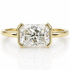 Signature Geo East West Half Bezel Radiant Cut 1.5-2ct Moissanite Ring image 0