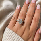 Signature Claire 3.5ct Oval Cut V Prong Pave Ring image 5