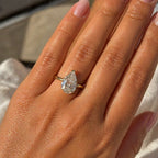 Elsa 3ct Pear Cut Hidden Halo Tulip Setting Ring - M&F Series image 2