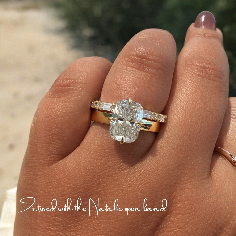 Christina 3ct Elongated Cushion Cut 3mm Wide Ring - M and F Series image 5