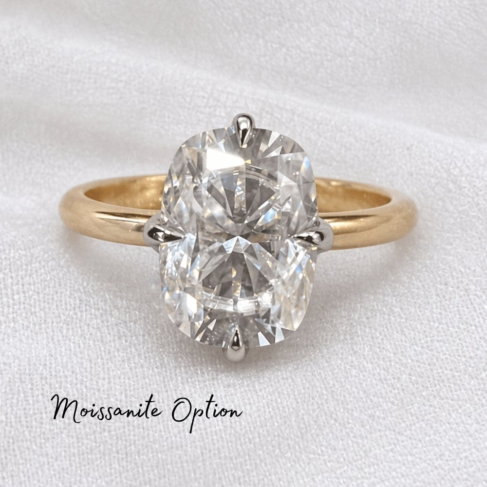 Athena 3ct Elongated Cushion Cut Tulip Setting Ring - M and F Series image 6
