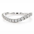 Signature Farrah Tapered Lab Diamond Wave Contour Band image 2