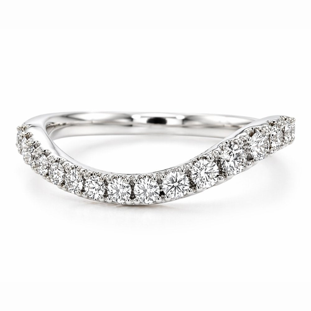 Signature Farrah Tapered Lab Diamond Wave Contour Band image 2