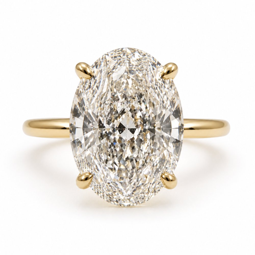 Signature Daisy Oval Cut 5ct Cathedral Ring image 0