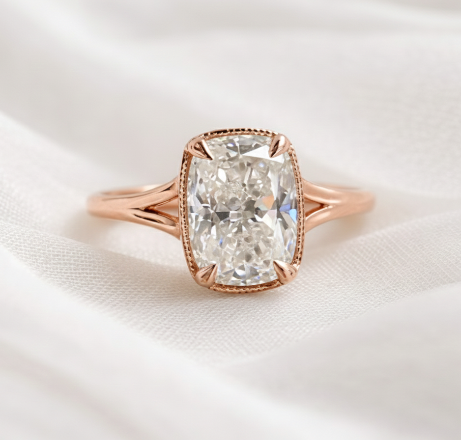 Signature Taylor 2.5ct Vintage-Inspired Elongated Cushion Solitaire Ring image 5