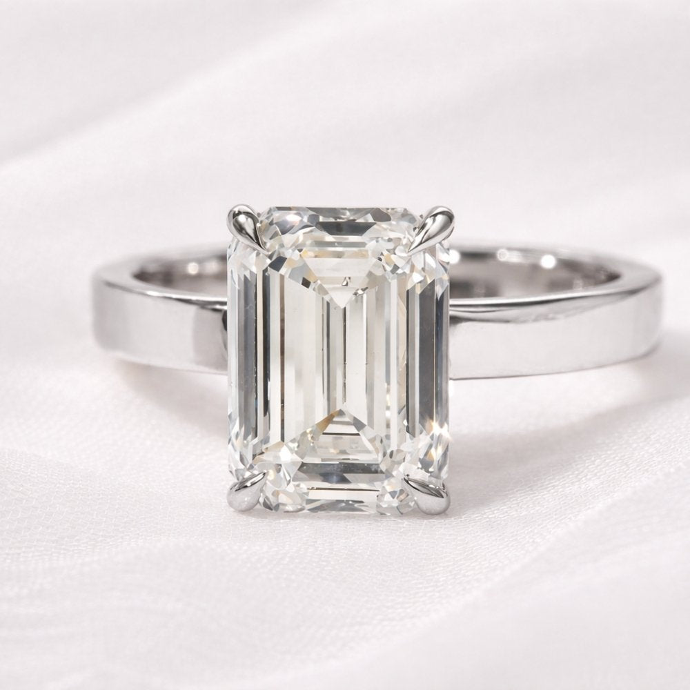 Signature Emma 4ct Emerald Cut Cigar Band Engagement Ring image 6