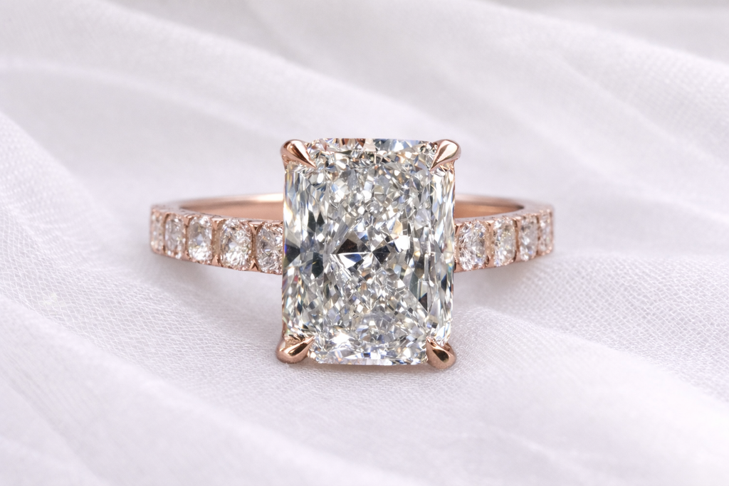 Fay-Maree 7.6CTW Radiant Cut Moissanite Engagement Ring - M and F Series image 7