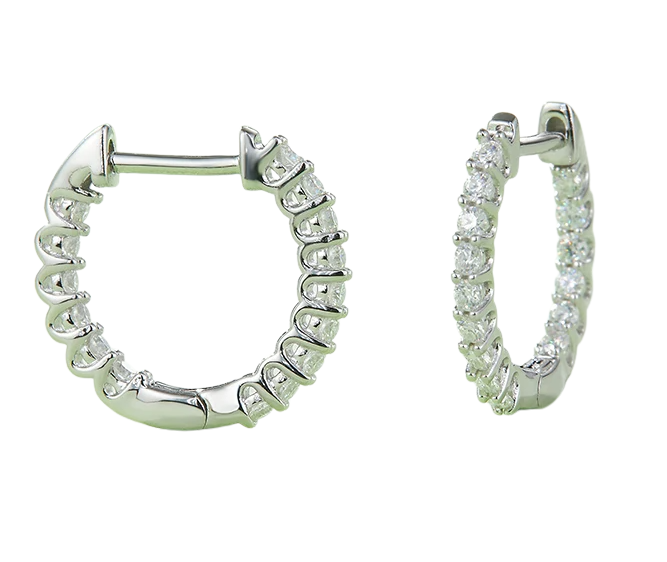 Willow Moissanite Huggie Inside Out Earrings image 5