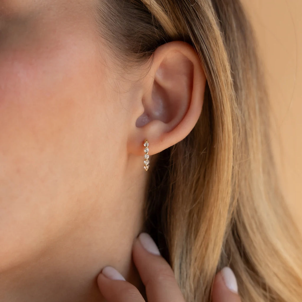 Elkie 1.0cttw Moissanite Huggie Earrings image 3