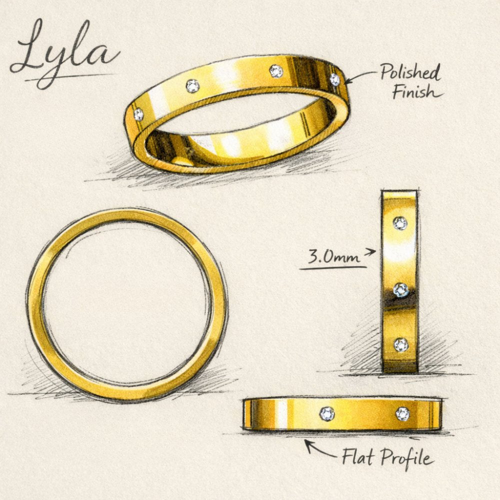 Signature Lyla 3mm Hammer Set Flat Ring image 7