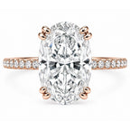 Signature Hannah Pave 4ct Oval Cut Hidden Halo Ring image 3