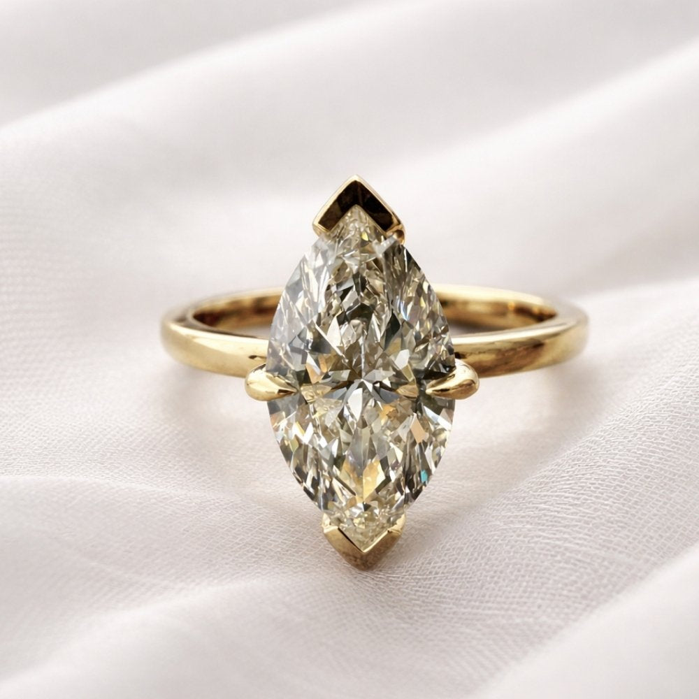 Signature Freya 2ct Moissanite Marquise Half Bezel Ring image 5