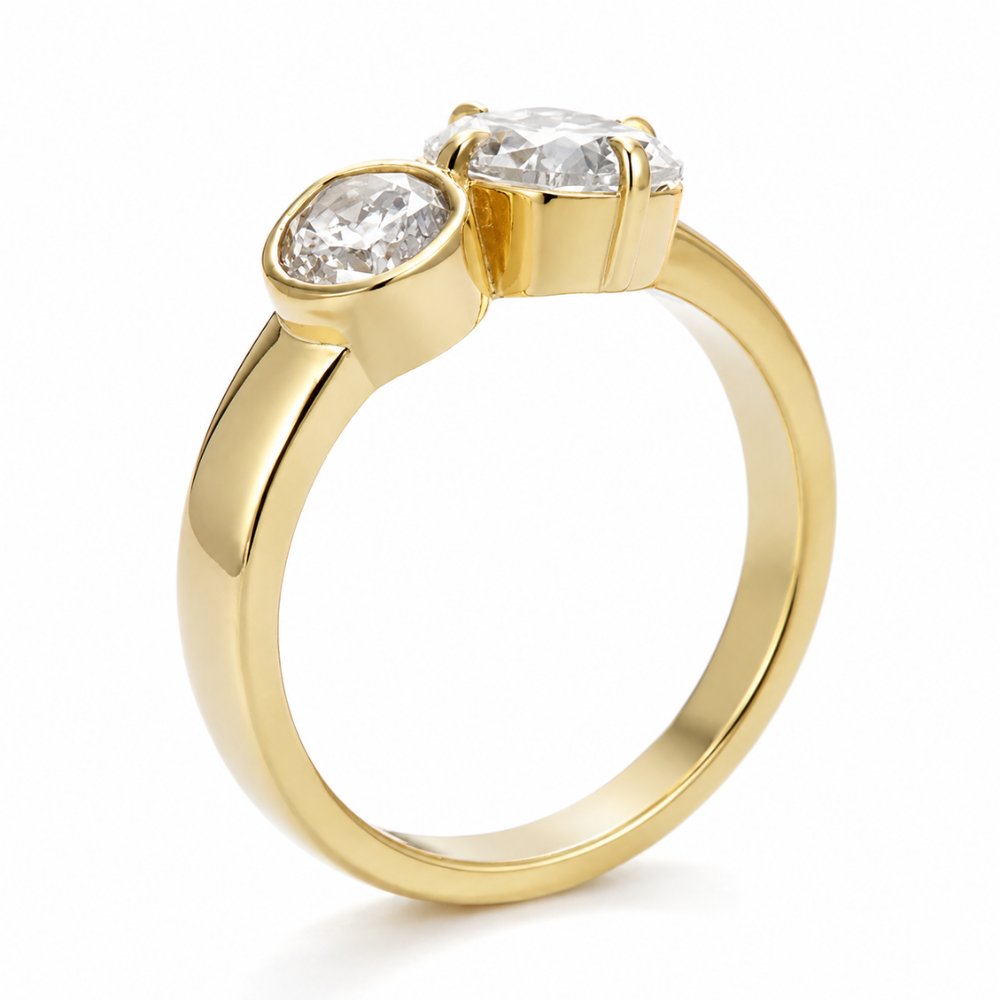 Signature Nicole 3CTW Pear and Cushion Cut Toi Et Moi Ring image 1