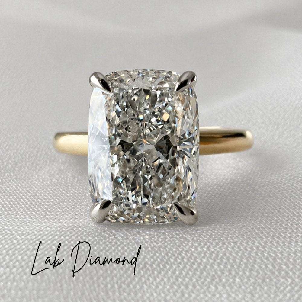 Signature Emily 3.5ct Elongated Cushion Cut Cathedral Engagement Ring image 6