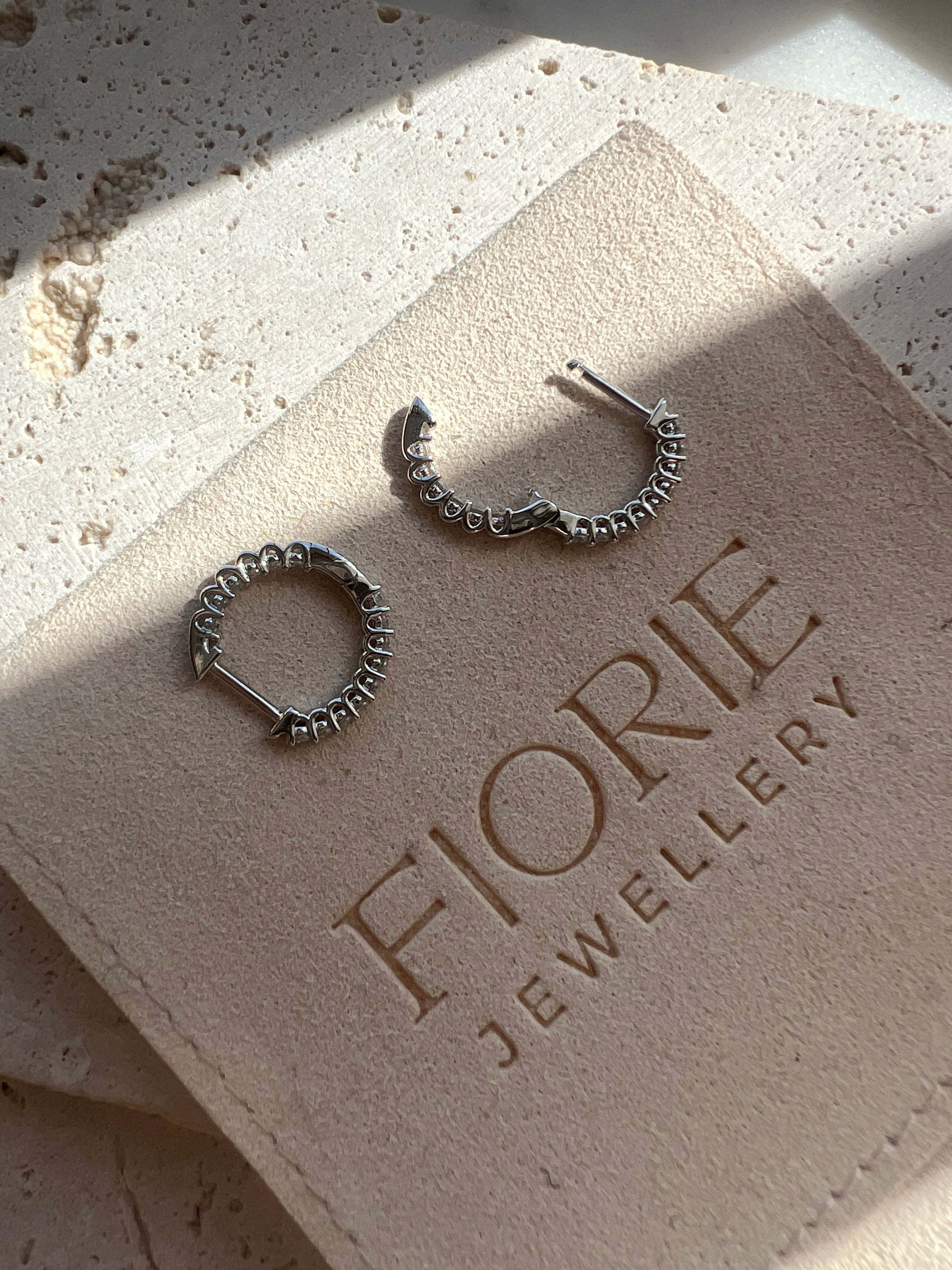 Willow Moissanite Huggie Inside Out Earrings image 3