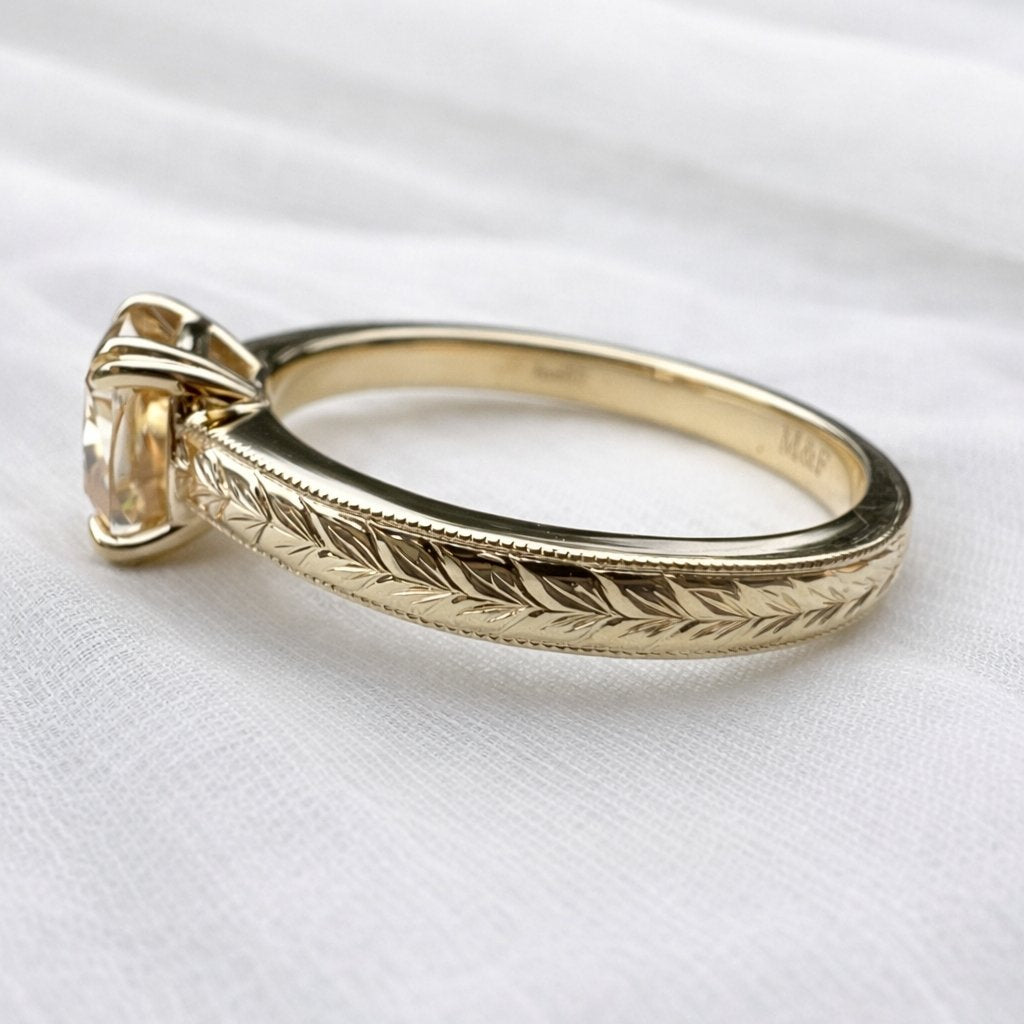 Deborah 2ct Cushion Cut Textured Ring - M and F Series image 5