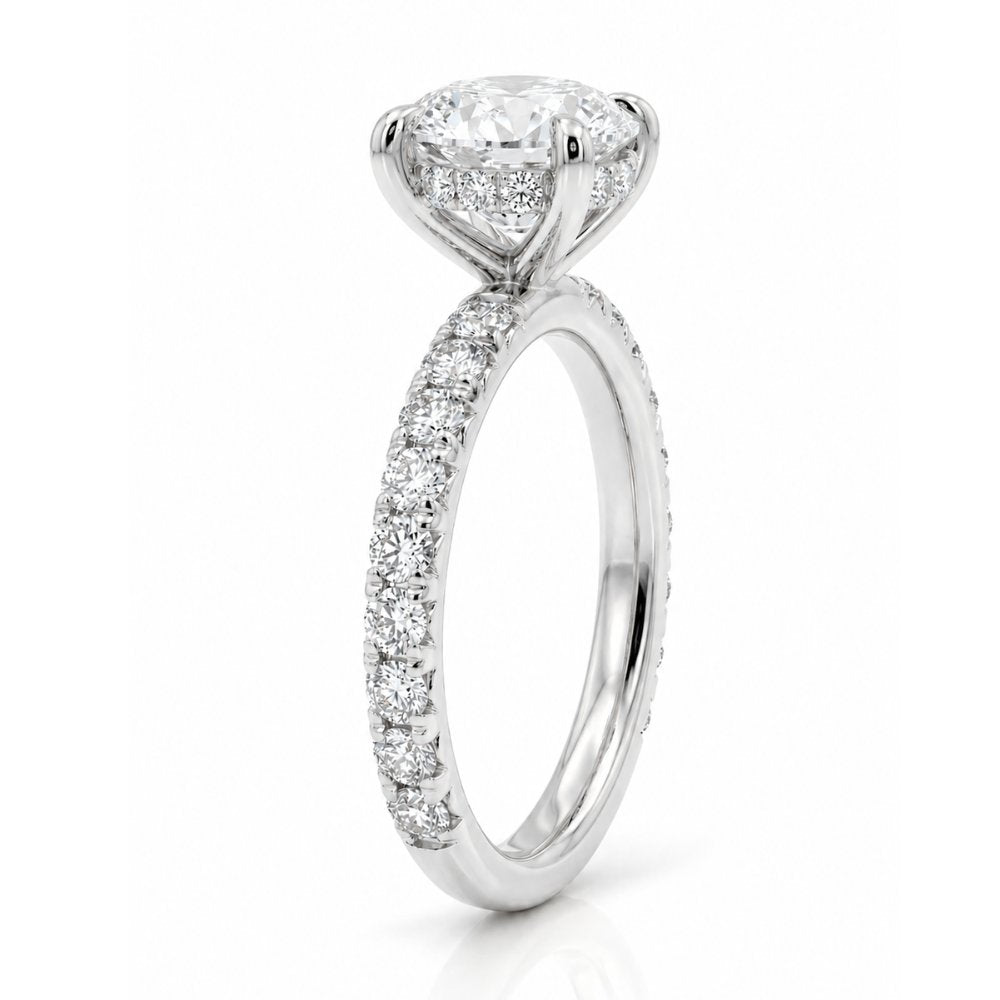 Signature Claire 3.5ct Oval Cut V Prong Pave Ring image 6