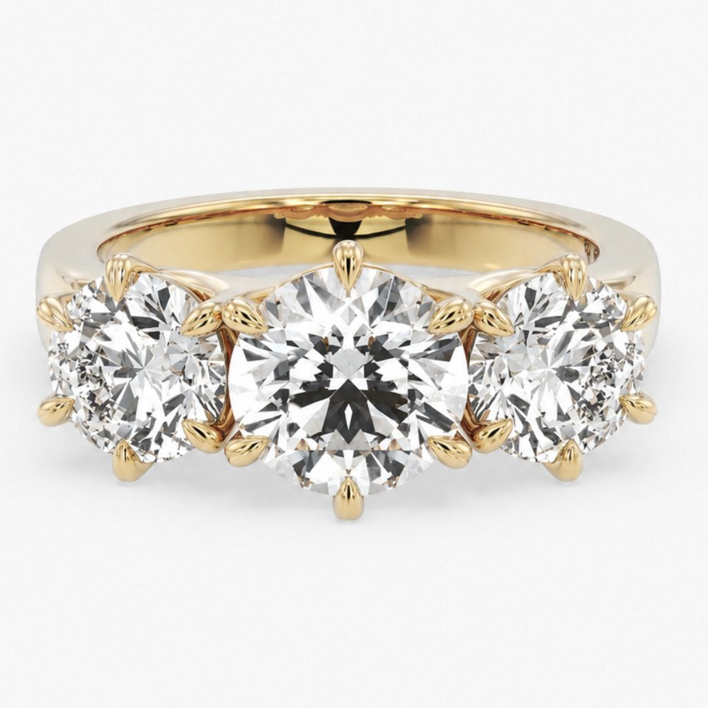 Allie 3CTW Round Cut Trilogy Band - M&F Series image 0