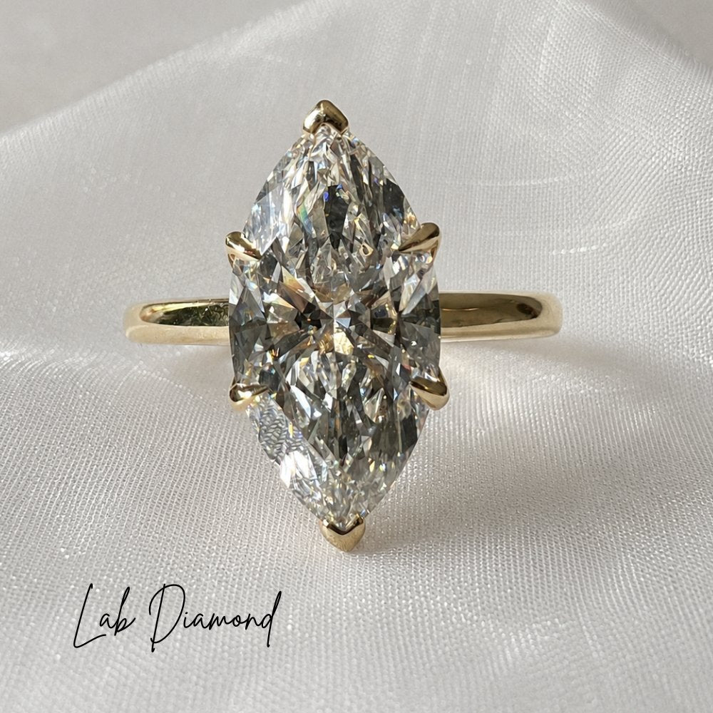 Maeve 3ct Marquise Cut Cathedral Tulip Basket Ring - M&F Series image 3