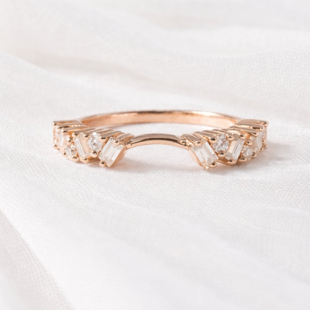 Signature Amina Open Bar Moissanite Mosaic Half Eternity Band image 7