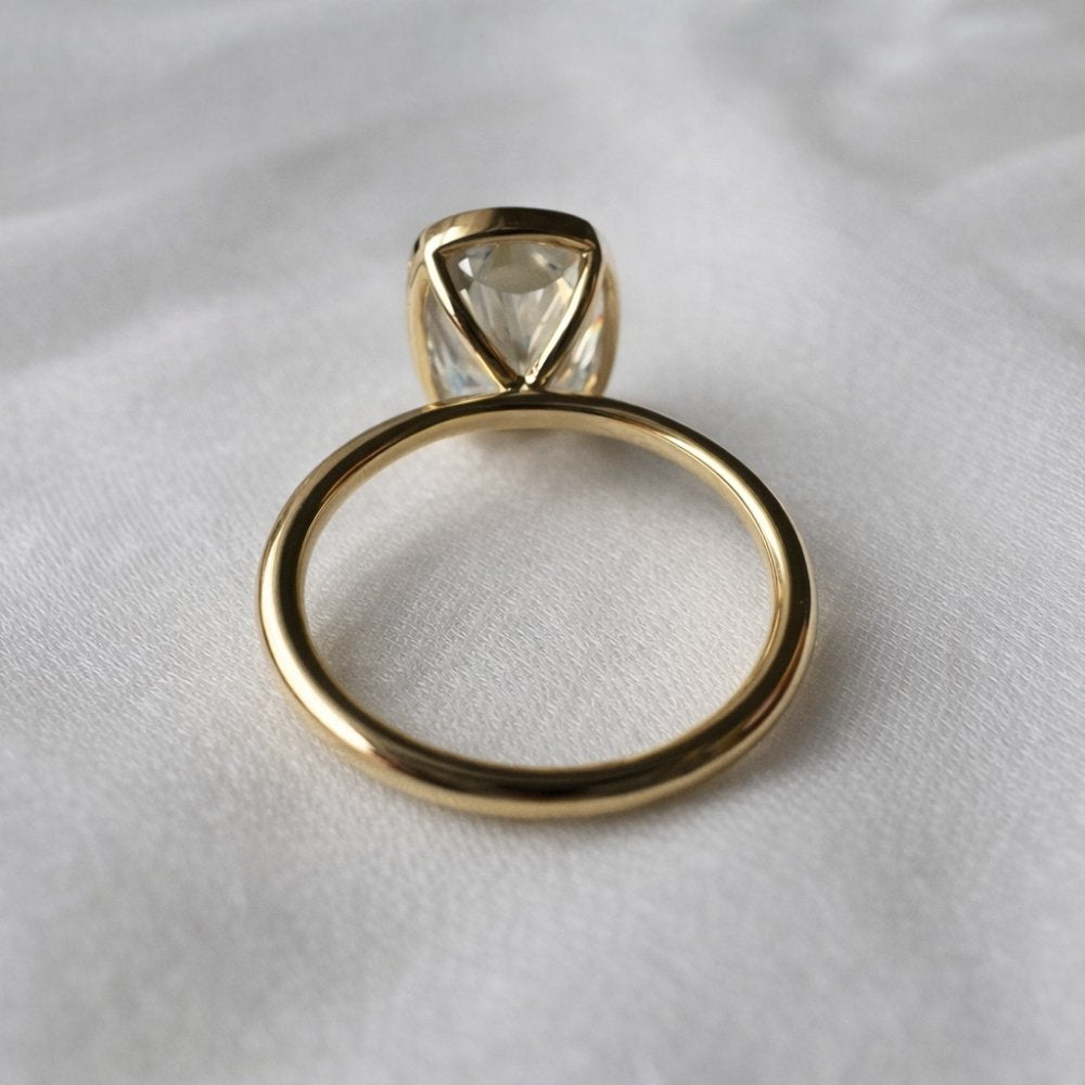 Signature Jasmine 3ct Elongated Cushion Cut Bezel Set Ring image 8