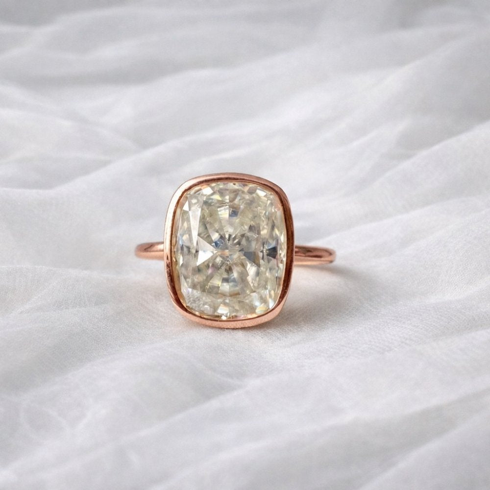 Signature Jasmine 3ct Elongated Cushion Cut Bezel Set Ring image 9