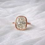 Signature Jasmine 3ct Elongated Cushion Cut Bezel Set Ring image 9