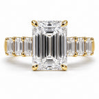 Signature Melody 11CTW Emerald Cut Moissanite Engagement Ring image 5