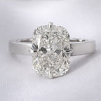 Christina 3ct Elongated Cushion Cut 3mm Wide High set Ring - M and F Series image 5