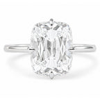 Athena 3ct Elongated Old Mine Cushion Cut Tulip Setting Ring - M and F Series image 9