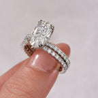 Signature Hannah Pave 4ct Oval Cut Hidden Halo Ring image 2