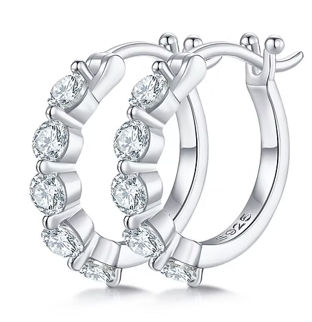 Elkie 1.0cttw Moissanite Huggie Earrings image 6