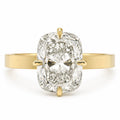 Christina 3ct Elongated Cushion Cut 3mm Wide High set Ring - M and F Series image 0