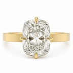Christina 3ct Elongated Cushion Cut 3mm Wide High set Ring - M and F Series image 0