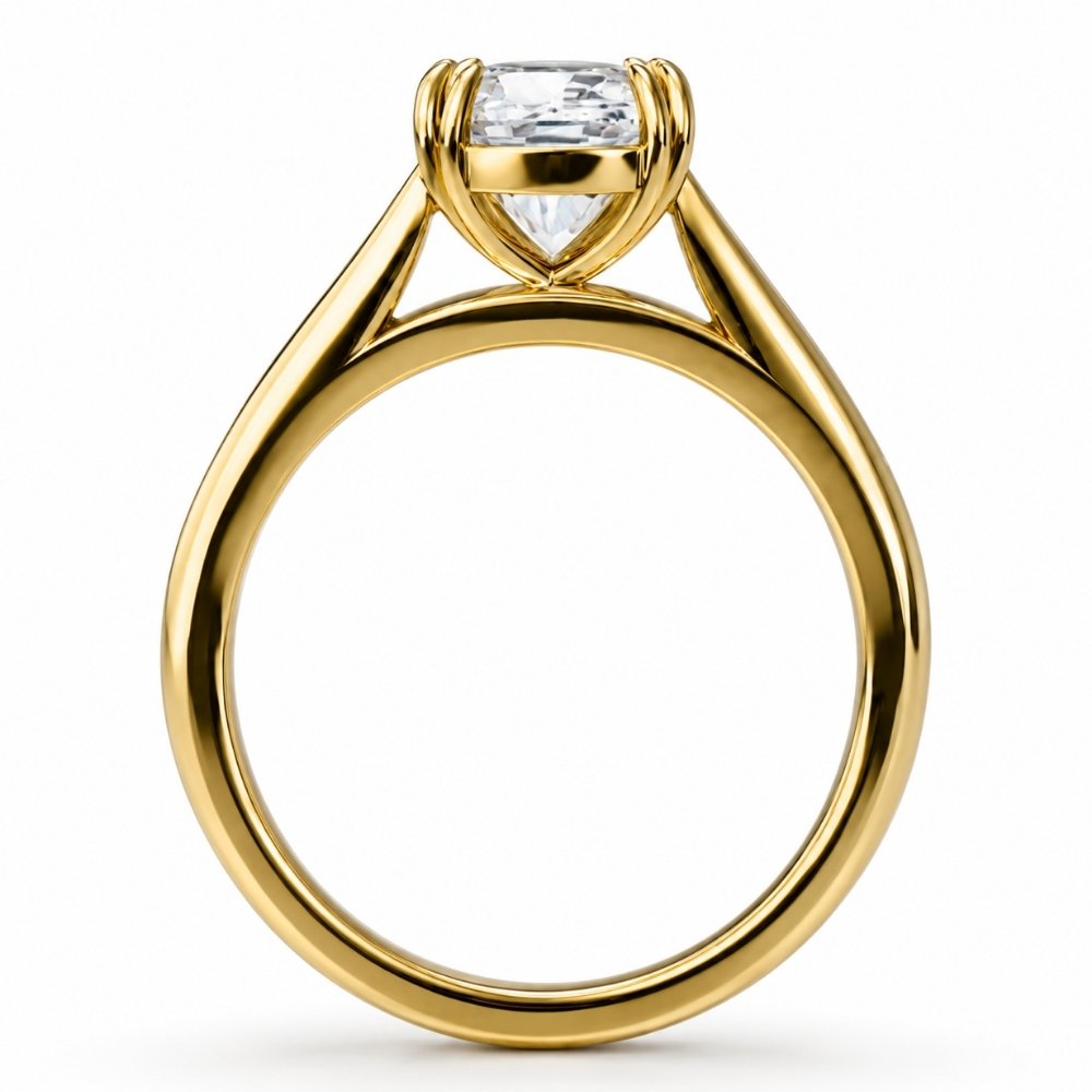 Signature Catherine 3ct Elongated Cushion Cut Cathedral Setting Ring image 6
