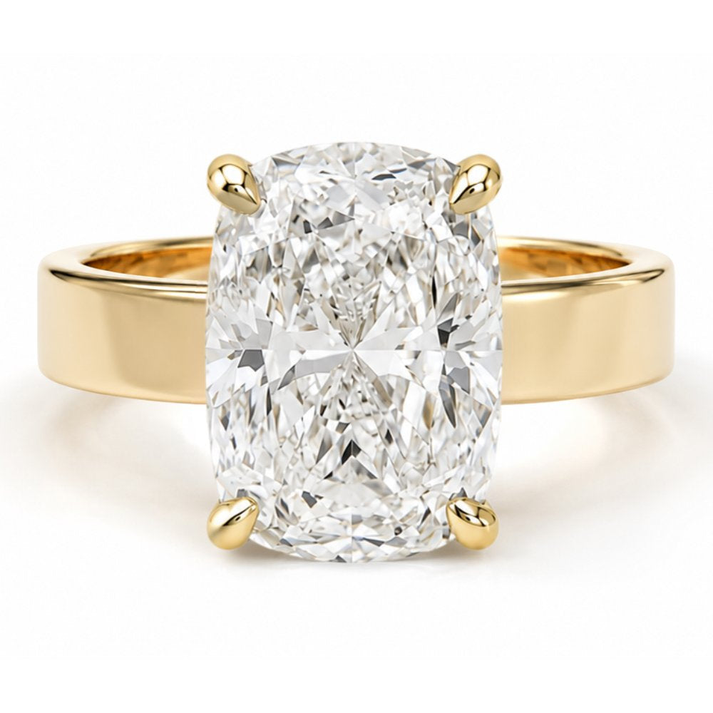 Signature Camille 3.5ct Elongated Cushion Cut 4mm Flat Cigar Band Ring image 0