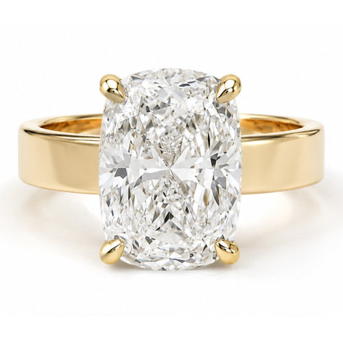Signature Camille 3.5ct Elongated Cushion Cut 4mm Flat Cigar Band Ring image 0