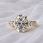 Valentina 6.1CTW Oval Cut Moissanite Engagement Ring - M and F Series image 9