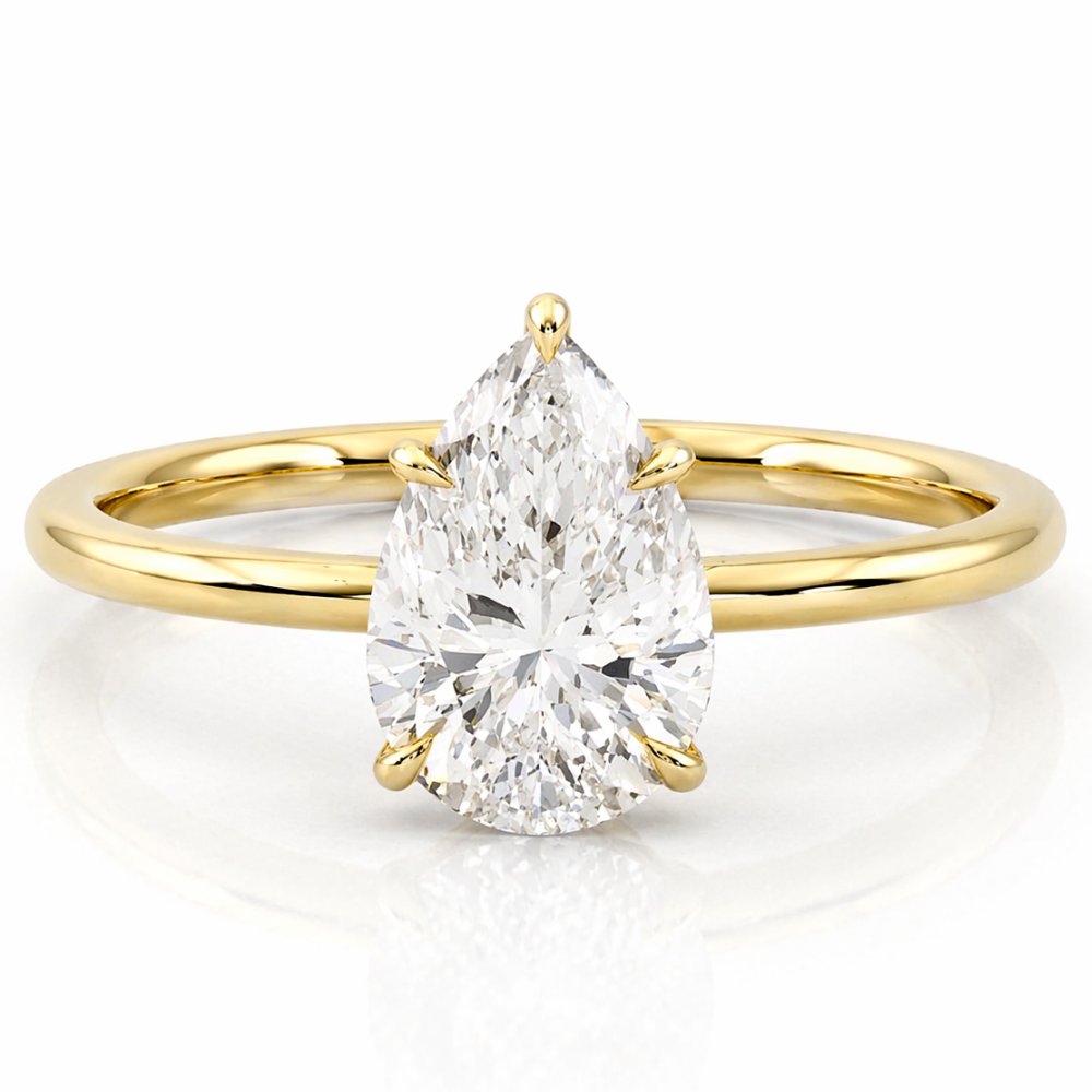 Signature Vela 4ct Pear Cut Cathedral Set Ring image 0