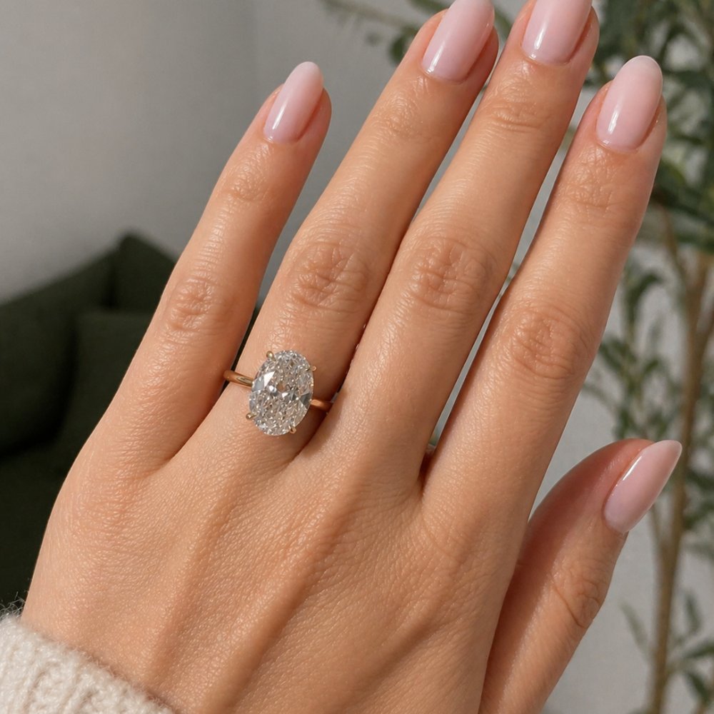 Signature Daisy Oval Cut 5ct Cathedral Ring image 2