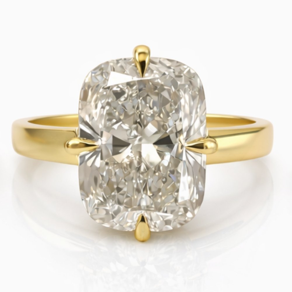 Christina 3ct Elongated Cushion Cut 3mm Wide Ring - M and F Series image 0