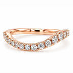 Signature Farrah Tapered Lab Diamond Wave Contour Band image 3