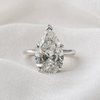 Elsa 3ct Pear Cut Hidden Halo Tulip Setting Ring - M&F Series image 7