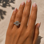 Signature Melody 11CTW Emerald Cut Moissanite Engagement Ring image 1