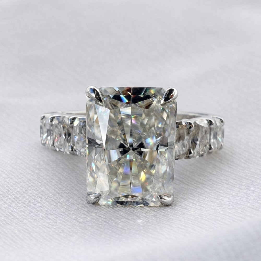 Fay-Maree 7.6CTW Radiant Cut Moissanite Engagement Ring - M and F Series image 4