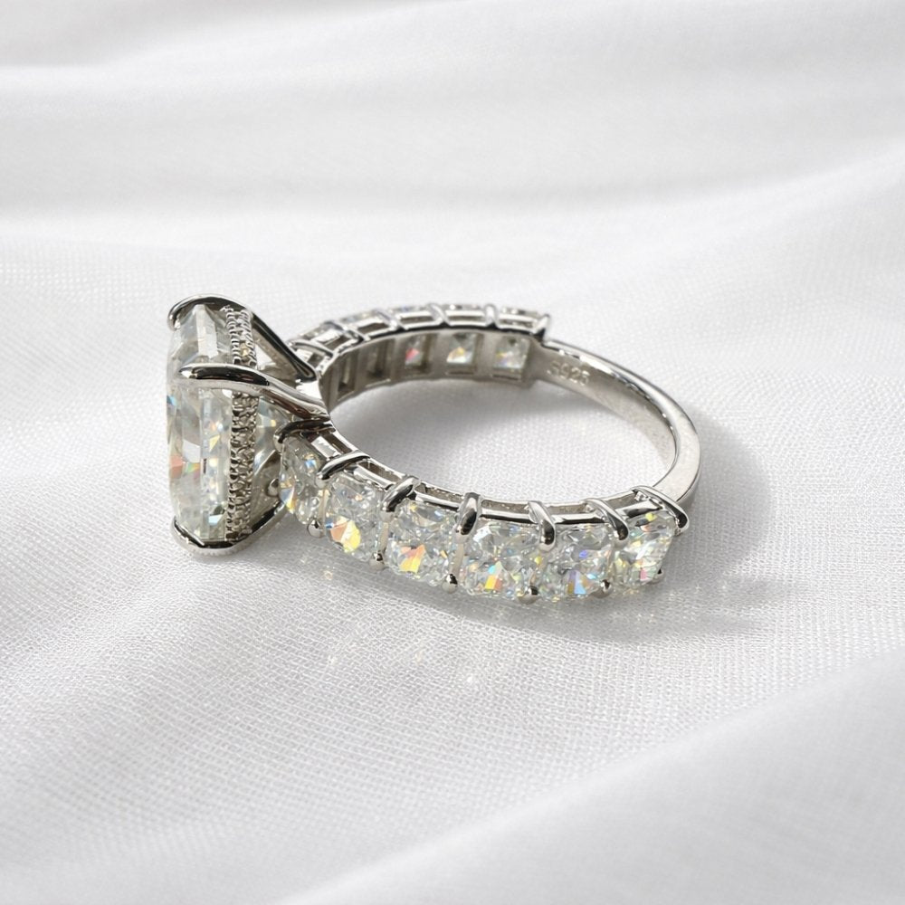 Fay-Maree 7.6CTW Radiant Cut Moissanite Engagement Ring - M and F Series image 6