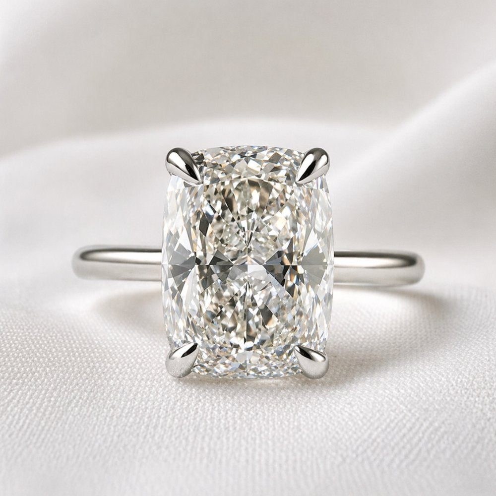 Signature Emily 3.5ct Elongated Cushion Cut Cathedral Engagement Ring image 8