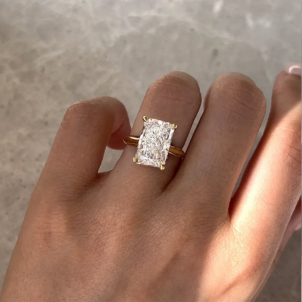 Raina 5ct Radiant Cut Tulip Setting Engagement Ring - M&F Series image 1