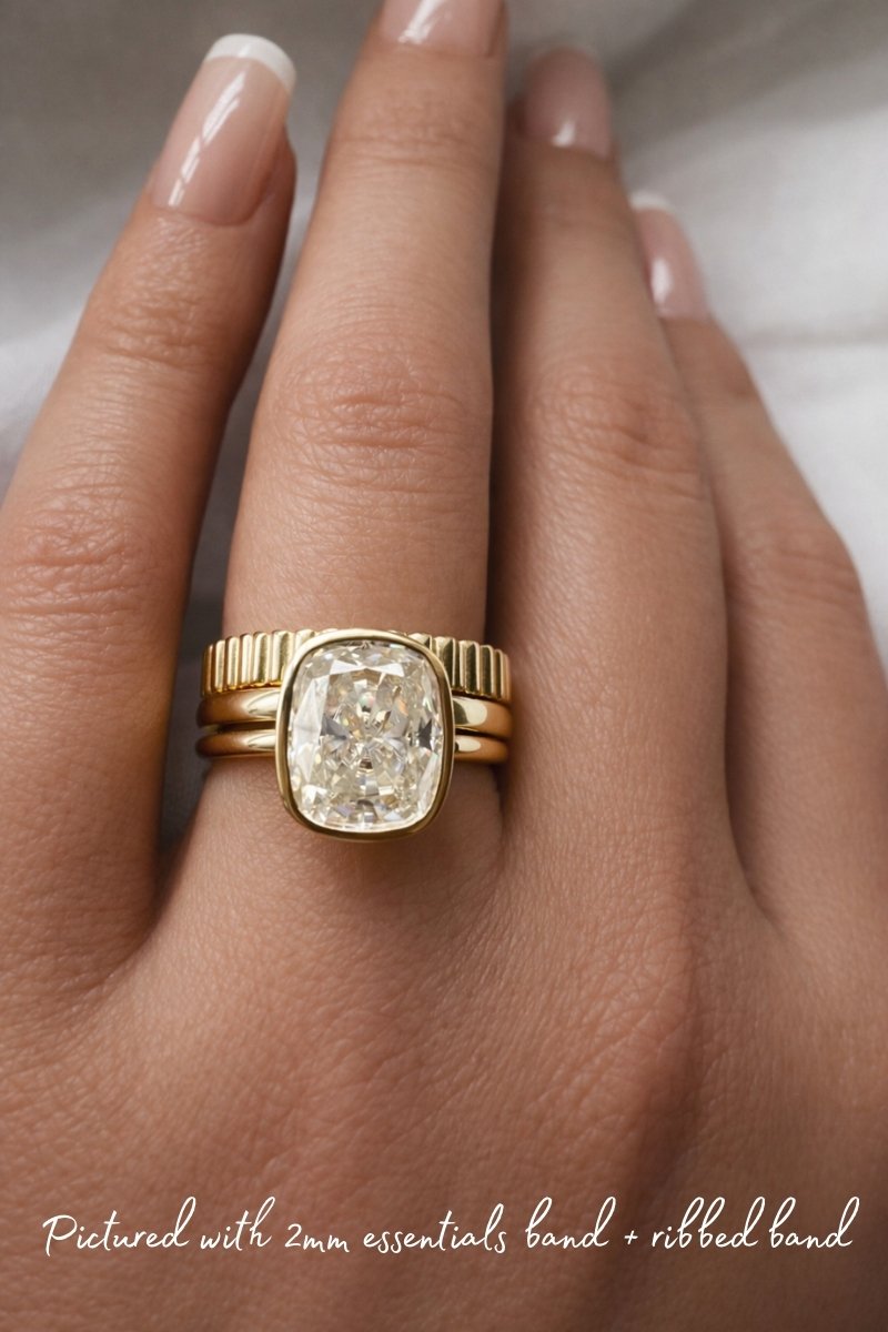 Signature Jasmine 3ct Elongated Cushion Cut Bezel Set Ring image 3