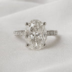 Signature Claire 3.5ct Oval Cut V Prong Pave Ring image 2